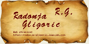 Radonja Gligorić vizit kartica